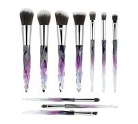 Ensemble de pinceaux de maquillage haut de gamme,10 pièces, pour fard à paupières,anti-cernes,magnifique manche en cristal violet