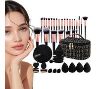 Ensemble De Pinceaux De Maquillage,Kit De Maquillage 47 Avec Étui Léger - Organisateur De Voyage Élégant Léger Pour Améliorer Votre Routine Beauté