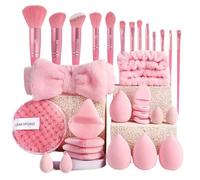 Ensemble de pinceaux de maquillage, kit de maquillage avec pinceaux pour poudre fard à joues, accessoires cosmétiques portables pour filles, femmes, professionnels et débutants pour fard à paupières