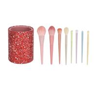 Ensemble de pinceaux de maquillage, pinceaux cosmétiques pour cheveux doux, pour poudre libre, Blush, avec boîte de rangement de paillettes