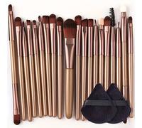 Ensemble De Pinceaux De Maquillage Portables,Doux,Pour Fard À Paupières,Poudre,Fond De Teint,Mélange Polyvalent,Outil De Beauté Cosmétique,8/22/34 Pièces.Brown-22.