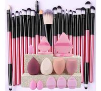 Ensemble De Pinceaux De Maquillage Portables,Doux,Pour Fard À Paupières,Poudre,Fond De Teint,Mélange Polyvalent,Outil De Beauté Cosmétique,8/22/34 Pièces.Pink-34.