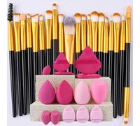 Ensemble De Pinceaux De Maquillage Portables,Doux,Pour Fard À Paupières,Poudre,Fond De Teint,Mélange Polyvalent,Outil De Beauté Cosmétique,8/22/34 Pièces.Gold-34.