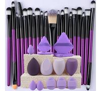 Ensemble De Pinceaux De Maquillage Portables,Doux,Pour Fard À Paupières,Poudre,Fond De Teint,Mélange Polyvalent,Outil De Beauté Cosmétique,8/22/34 Pièces.Purple-34.