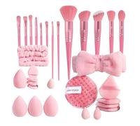 Ensemble de pinceaux de maquillage pour femme - Kit de maquillage pour fond de teint, fard à paupières, accessoires cosmétiques portables, outils de maquillage pour filles, femmes, débutants, fard à
