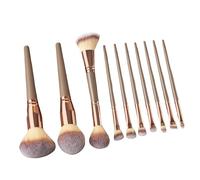 Ensemble de pinceaux de maquillage pour le visage, les yeux, les cils, le fard à paupières, les sourcils, l'eyeliner, le fond de teint, la poudre, le blush, les lèvres, 10 pièces marron, taille uniq