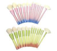 Ensemble De Pinceaux De Maquillage Pro Dégradé De Couleur 14 Pièces, Poudre Douce, Mélange De Fond De Teint, Ombre À Paupières, Blush, Kit De Pinceaux, Outils Cosmétiques