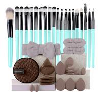 Ensemble De Pinceaux De Maquillage Professionnels,20 Pièces,Fond De Teint,Correcteur Moelleux,Fard À Paupières,Surligneur,Cosmétiques Féminins,Outil De Beauté Durable.Green Set.