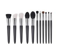 Ensemble de Pinceaux de Maquillage T-11-005 en Laine et Bois, 11 Pièces