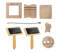 Ensemble de pinceaux de mélange de laine - Ensemble de cardage en laine | Ensemble de brosse de cardage de la de mélange Wooll, laine à manche lisse peigne 8 pièces, planche de mélange de