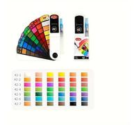 Ensemble de pinceaux de peinture aquarelle en éventail pliable - Pigments faciles à dissoudre - Compact et portable - Kit d'art pour esquisse, création en intérieur