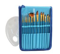 Ensemble De Pinceaux De Peinture Artistique, Ensemble De Peintures À L'huile Aquarelle, Avec Palette De Couleurs Et Étui À Crayons, 12 Pièces