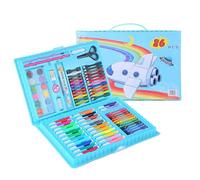 Ensemble de pinceaux de peinture - Peinture d'art lavable | 86 pièces pour avec crayons, stylos aquarelle | Coffret cadeau complet de papeterie avec trépied, sans danger pour la créativité des