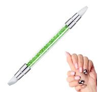 Ensemble de pinceaux en silicone diamant double face et stylo de gravure et de tampon en relief - Outils de nail art de haute qualité - Idéal pour les ongles en gel, la manucure DIY - Pinceau en