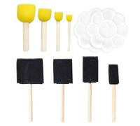 Ensemble De Pinceaux Éponge 8 Pièces, Palette De 2 Pièces, Pinceaux Éponge Acryliques, Outils De Pinceaux, Pinceaux Éponge Pour Peinture Aquarelle