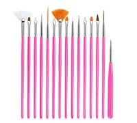 Ensemble de pinceaux et de points pour amateurs de dessins d ' ongles en Gel, 15 pièces, accessoires d ' art pour des œuvres d ' art précises, pinceaux d ' art