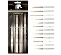 Ensemble de pinceaux fins pour détails de précision : lot de 12 pinceaux miniatures pour peindre et réaliser des détails de précision. Pour peinture acrylique, aquarelle, huile. Pour peindre des miniatures, des maquettes, des maquettes d’avion, des figurines Warhammer 40 000. Produits de qualité fournis par Myartscape ™