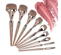 Ensemble de pinceaux pour fard à paupières, kit d'outils de maquillage doux de précision, lot de 9 applicateurs réutilisables, système de mélange de poils en fibre de carbone, accessoire cosmétique