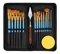 Ensemble De Pinceaux Pour Peinture À L'huile, Pinceau + Couteau À Palette + Éponge Pour L'artisanat, Pinceaux Professionnels Pour Artistes, 18 Pièces