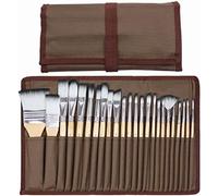 Ensemble de pinceaux pour peinture acrylique, aquarelle et huile, 24 tailles avec pochette de rangement pour art sur roche et sur ongles