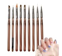 Ensemble de pinceaux pour, pinceaux pour la conception des ongles, 9X outils de peinture de stylo de conception d'art d'ongle, Outils de pointage des ongles, pinceau de peinture pour vernis à ongles