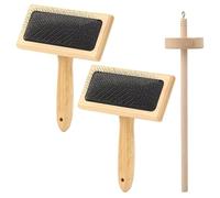Ensemble de pinceaux professionnels en laine pour cartables à la main avec broche torsadée en érable pour travaux de tissage, outils tourbillonnants pour artistes