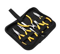 Ensemble de pinces à bijoutier 5pcs, kit d'outils de pince à bijoux professionnel avec perles pliées arrondies fabriquant des bijoux de bricolage