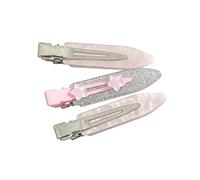 Ensemble de pinces à cheveux, barrettes décoratives en acrylique avec pièces latérales marbrées, accent d ' étoile scintillante, ensemble de 3 pinces à cheveux pour coiffure quotidienne, barrettes à