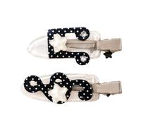 Ensemble de pinces à cheveux deux, Black TREBLE CLEF NOTE, Black J | Accents à facettes et en forme d ' étoile, bords décoratifs arrondis, outil de coiffure pour tresses