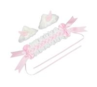 Ensemble de pinces à cheveux en dentelle avec nœud papillon et oreilles de chats pour bal masqué, cosplay, costume de soubrette pour femme et fille sur le thème des animaux