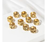 Ensemble De Pinces À Cheveux En Or Pour Dreadlock,Perles Rétro,Tresses Africaines,Anneaux De Manchette,Décor De Bijoux,Fermoirs,Accessoires,10 Pièces - Type Gold 10pcs