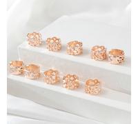 Ensemble De Pinces À Cheveux En Or Pour Dreadlock,Perles Rétro,Tresses Africaines,Anneaux De Manchette,Décor De Bijoux,Fermoirs,Accessoires,10 Pièces - Type Rose Gold 10pcs