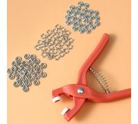 Ensemble De Pinces À Cinq Mâchoires,9.5mm,Bricolage,Artisanat,Couture,Creux,Métal Solide,Boutons À Pression,Accessoires D'installation De Vêtements,50 Ensembles - Type Orange #B