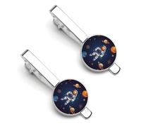 Ensemble de pinces à cravate personnalisées en forme d'astronaute spatial pour homme, design tendance, barre à cravate pour anniversaire de mariage, entreprise