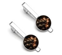 Ensemble de pinces à cravate personnalisées en forme de tête de mort et de bougie pour homme - Design tendance - Pour mariage, anniversaire de mariage et affaires