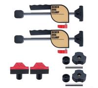 Ensemble de pinces à dégagement rapide pour trous de chien de 19 mm avec support réglable et levier de renfort pour une utilisation sûre