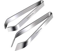 Ensemble de pinces à épiler professionnelles en acier inoxydable plat et incliné pour la cuisson de la truite de saumon, 2 styles