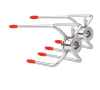 Ensemble de pinces à viande en acier inoxydable pour rôtissoire, 2 aiguilles à viande avec vis de serrage et housse de protection rouge, accessoires pour brochettes