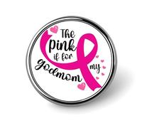 Ensemble de pins émaillés « Le rose est pour ma marraine » - Lutte contre le cancer - Pins ruban rose - Guerrière/Guerrière du cancer - Pour sacs à dos - Badge ruban rose - Survivante du cancer - C