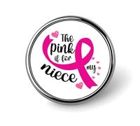 Ensemble de pins émaillés « Le rose est pour ma marraine » - Lutte contre le cancer - Pins ruban rose - Guerrière/Guerrière du cancer - Pour sacs à dos - Badge ruban rose - Survivante du cancer - C