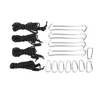 Ensemble de piquets de Tente en Aluminium avec Cordes Anti-Vent de 2 m et Boucles en Aluminium, kit de piquets de Tente Robuste pour Les Sorties de Camping et Les Pique-niques en