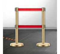 Ensemble de piquets rétractables de 5 m - Barrière de contrôle de foule portable - Système de gestion des files d'attente pour événements, mariages, théâtres, expositions et fêtes