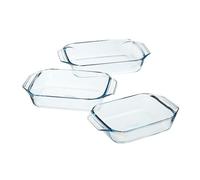 Pyrex Optim - Set de 3 Plats rectangulaires, Couleur Transparent