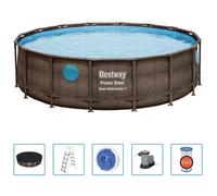 Bestway 56725 piscine hors sol Rond Bleu, Marron