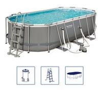 Ensemble de piscine Bestway Power Steel Ovale 549x274x122 cm 56710 Gris G