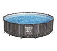 Ensemble de piscine hors-sol - BESTWAY - Steel Pro Max 427 wood look - Ø427 cm - H107 cm - Extérieur aspect bois