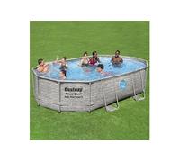 Bestway Power Steel Swim Vista Series 16' x 10' x 42"/4.88m x 3.05m x 1.07m Oval Pool Set