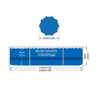 Ensemble de piscine ronde AVENLI 366 x 76 cm