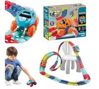 Ensemble De Piste De Course Pour, Ensemble De Piste De Voiture Pour,Piste De Course De Bricolage De Voiture Jouet Flexible Avec Lumière LED Drôle | Jouet Éducatif D'assemblage De