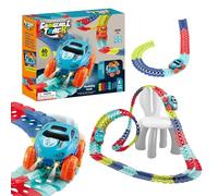 Ensemble de Pistes de Course à LED Flexibles - Piste de Voiture électrique pour, Jeu de Course d'assemblage éducatif Bricolage, Route pour Voitures éclairées | Jeu de Plancher educativ